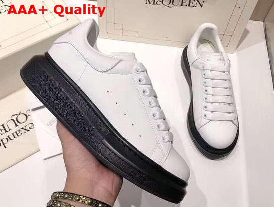 Alexander McQueen Oversized Sneaker in White Smooth Calf Leather Replica