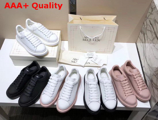 Alexander McQueen Oversized Sneaker in White Smooth Calf Leather Replica