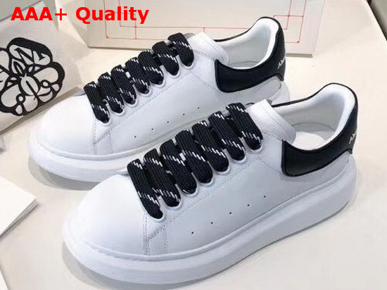 Alexander McQueen Oversized Sneaker in White with Black Trim Replica