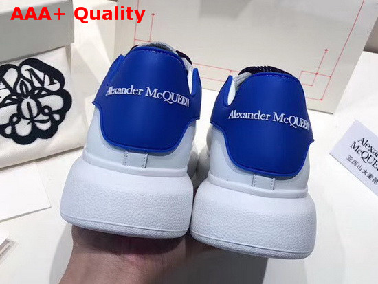 Alexander McQueen Oversized Sneaker in White with BlueTrim Replica