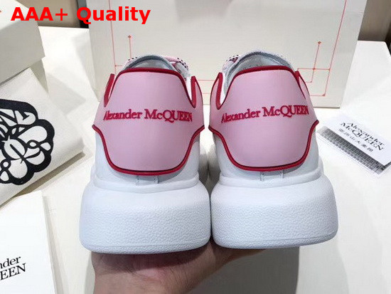 Alexander McQueen Oversized Sneaker in White with Pink Trim Replica