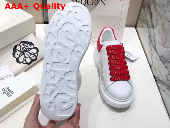 Alexander McQueen Oversized Sneaker in White with Red Trim Replica