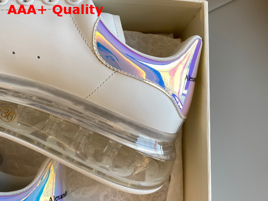 Alexander McQueen Oversized Sneaker with Transparent Sole Calfskin White and Purple Replica