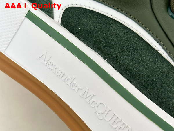 Alexander McQueen Tread Slick Lace Up in Green Calf Leather and Suede Leather Replica