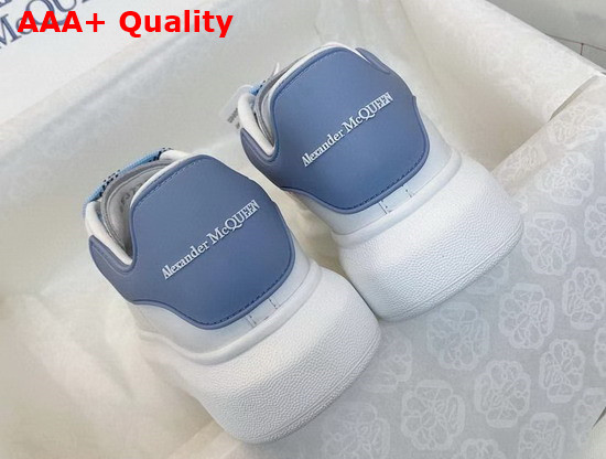 Alexander Mcqueen Oversized Sneaker in White with Light Blue Details Calf Leather Replica