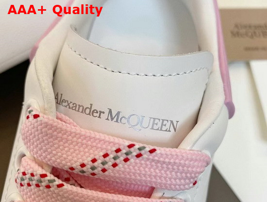 Alexander Mcqueen Oversized Sneaker in White with Pink Details Calf Leather Replica