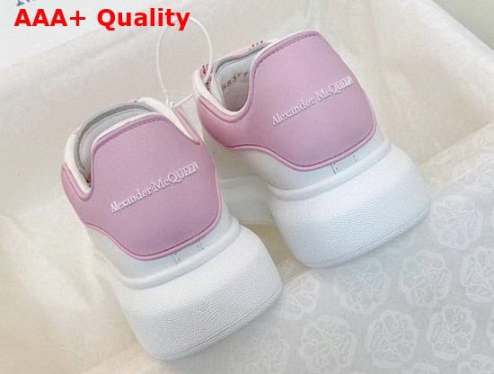 Alexander Mcqueen Oversized Sneaker in White with Pink Details Calf Leather Replica