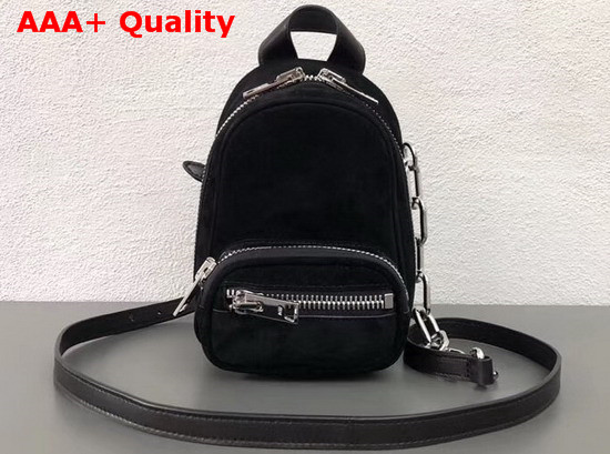 Alexander Wang Attica Mini Backpack Crossbody Black Suede and Smooth Calfskin Replica