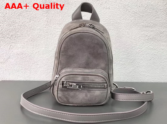 Alexander Wang Attica Mini Backpack Crossbody Grey Suede and Smooth Calfskin Replica