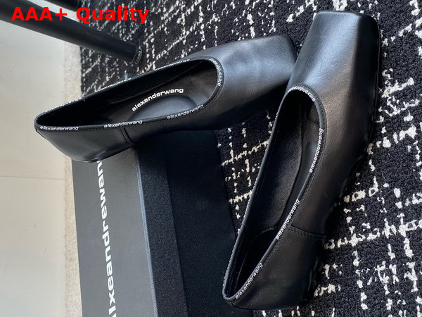 Alexander Wang Billie Flat in Black Leather Replica