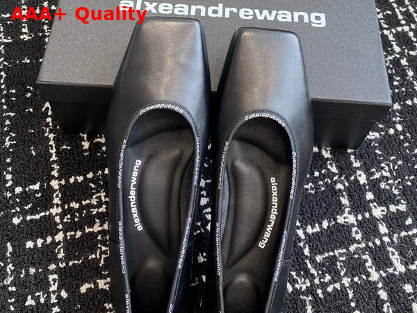 Alexander Wang Billie Flat in Black Leather Replica