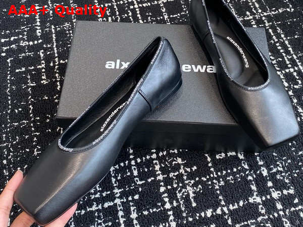 Alexander Wang Billie Flat in Black Leather Replica