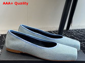 Alexander Wang Billie Flat in Blue Washed Denim Replica