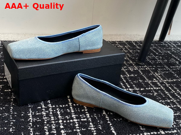 Alexander Wang Billie Flat in Blue Washed Denim Replica