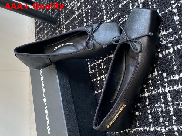 Alexander Wang Billie Flat in Leather Black Replica