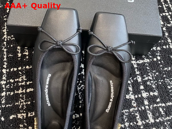 Alexander Wang Billie Flat in Leather Black Replica