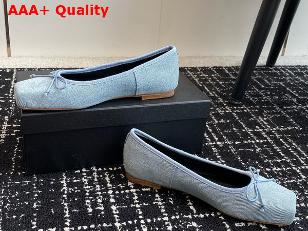 Alexander Wang Billie Flat in Washed Denim Blue Replica