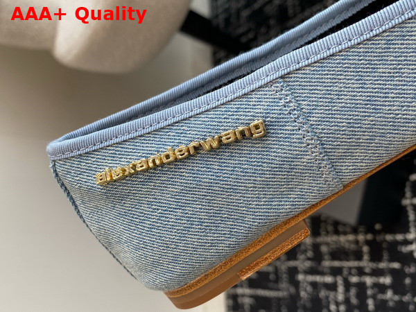 Alexander Wang Billie Flat in Washed Denim Blue Replica