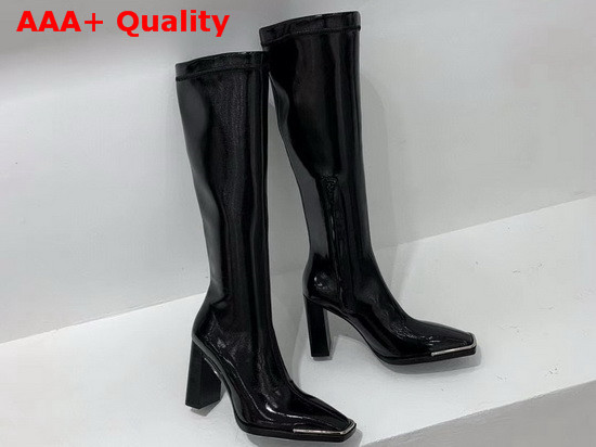 Alexander Wang Classic Patent Leather Knee High Boots in Black Replica