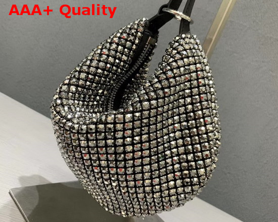 Alexander Wang Exclusive Wangloc Fortune Cookie Bag Black Rhinestone Chain Mesh Pouch Replica