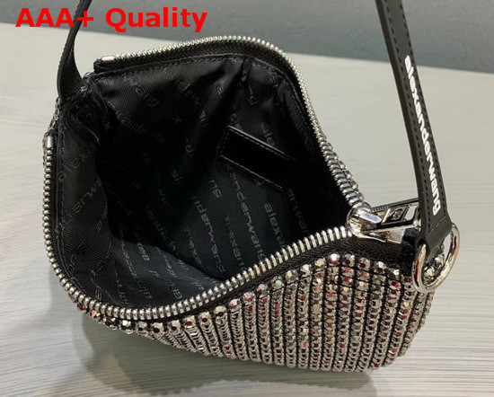 Alexander Wang Exclusive Wangloc Fortune Cookie Bag Black Rhinestone Chain Mesh Pouch Replica