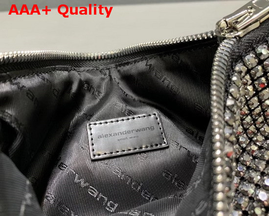 Alexander Wang Exclusive Wangloc Fortune Cookie Bag Black Rhinestone Chain Mesh Pouch Replica