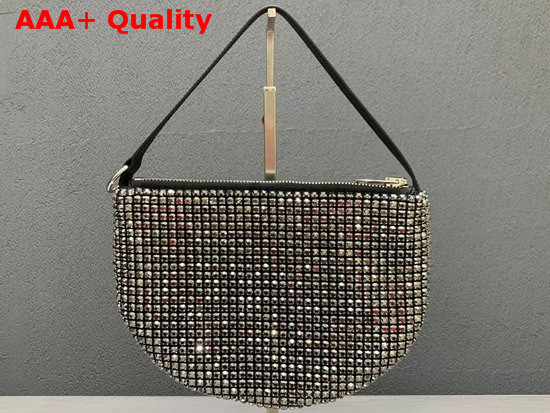 Alexander Wang Exclusive Wangloc Fortune Cookie Bag Black Rhinestone Chain Mesh Pouch Replica