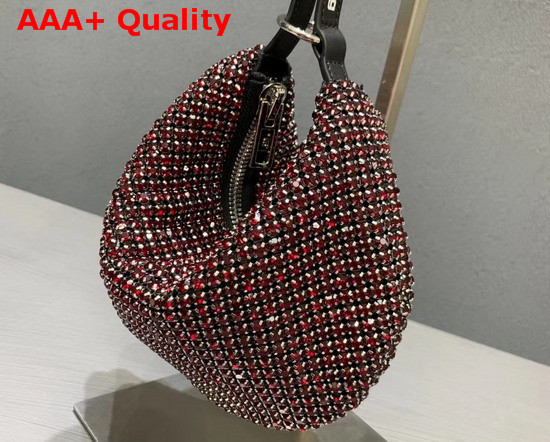 Alexander Wang Exclusive Wangloc Fortune Cookie Bag Ruby Rhinestone Chain Mesh Pouch Replica