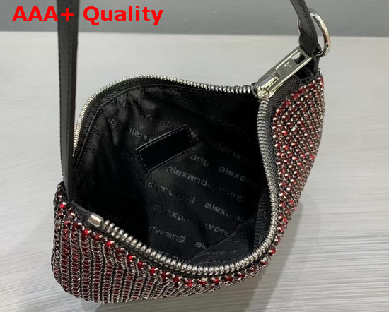 Alexander Wang Exclusive Wangloc Fortune Cookie Bag Ruby Rhinestone Chain Mesh Pouch Replica