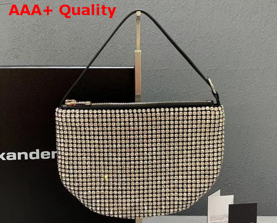 Alexander Wang Exclusive Wangloc Fortune Cookie Bag White Rhinestone Chain Mesh Pouch Replica