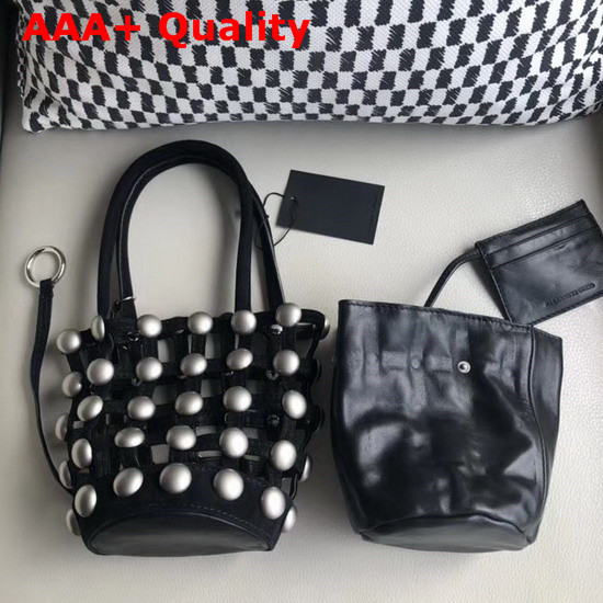 Alexander Wang Gaged Roxy Mini Bucket Bag in Black Replica