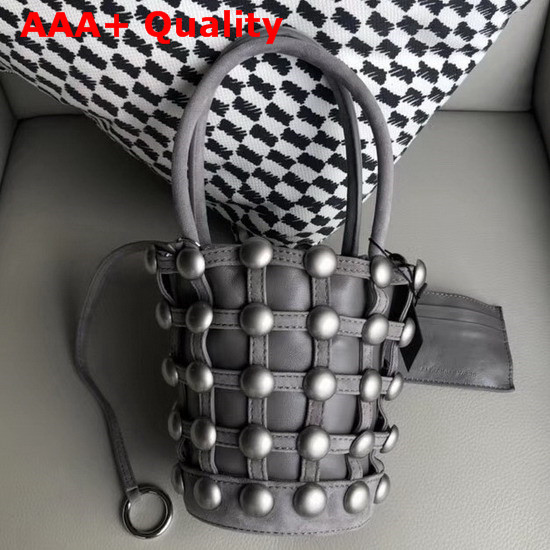 Alexander Wang Gaged Roxy Mini Bucket Bag in Grey Replica