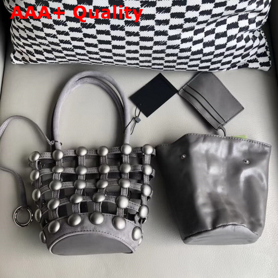 Alexander Wang Gaged Roxy Mini Bucket Bag in Grey Replica