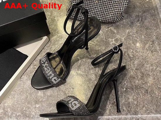 Alexander Wang Jane Logo Sandal in Black Cow Leather Replica