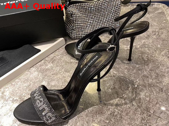 Alexander Wang Jane Logo Sandal in Black Cow Leather Replica