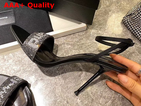 Alexander Wang Jane Logo Sandal in Black Cow Leather Replica