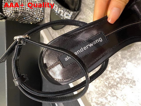 Alexander Wang Jane Logo Sandal in Black Cow Leather Replica