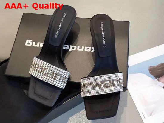 Alexander Wang Jessie Crystal Slide White and Black Replica