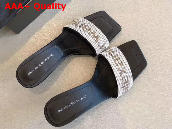 Alexander Wang Jessie Crystal Slide White and Black Replica