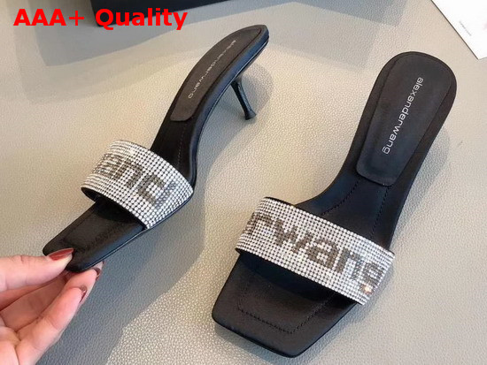 Alexander Wang Jessie Crystal Slide White and Black Replica