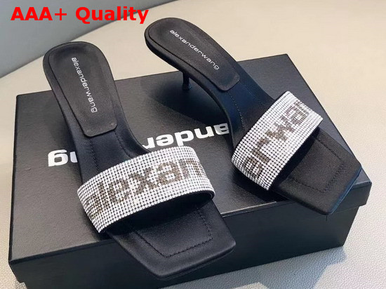 Alexander Wang Jessie Crystal Slide White and Black Replica