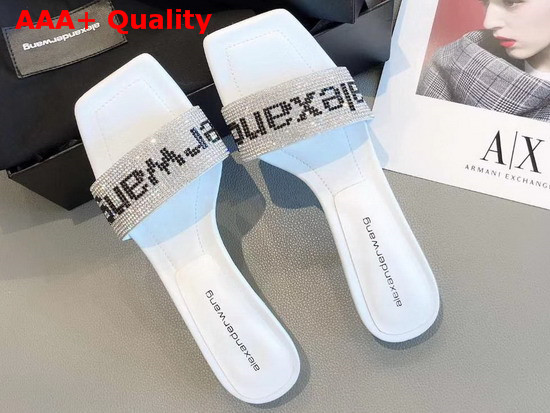 Alexander Wang Jessie Crystal Slide in White Replica