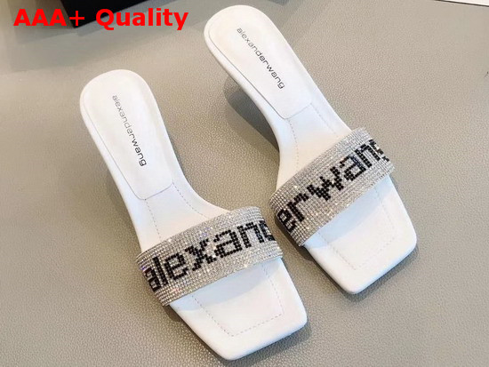 Alexander Wang Jessie Crystal Slide in White Replica