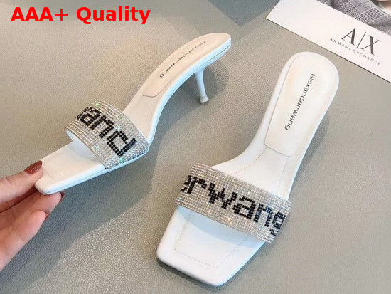 Alexander Wang Jessie Crystal Slide in White Replica