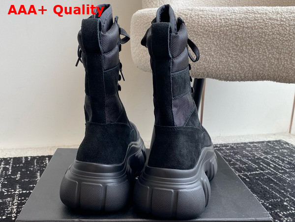 Alexander Wang Lace Up Boot in Black Suede and Nylon Replica