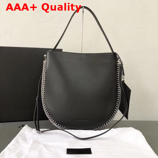 Alexander Wang Leather Hobo Bag in Black Calfskin Replica