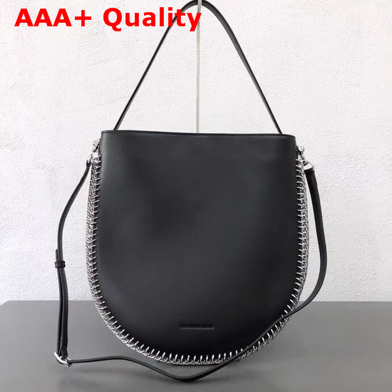 Alexander Wang Leather Hobo Bag in Black Calfskin Replica