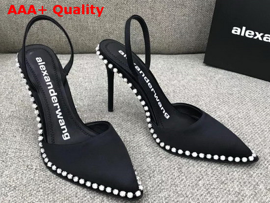 Alexander Wang Rina Crystal Slingback Pump in Black Replica