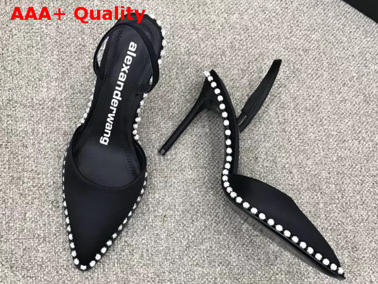 Alexander Wang Rina Crystal Slingback Pump in Black Replica