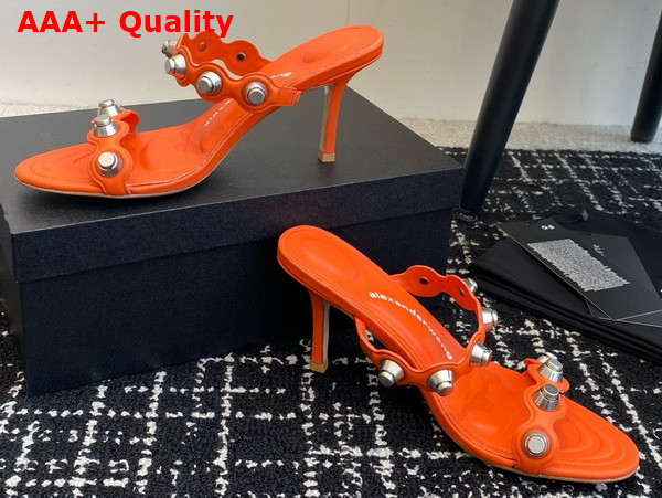 Alexander Wang Riot 85mm Lambskin Leather Sandal in Orange Replica